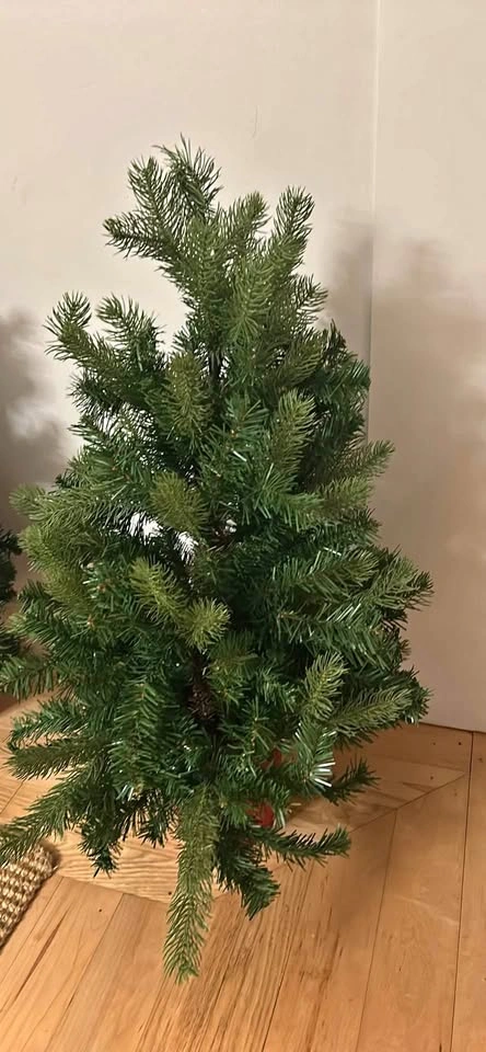 30“ Small Artificial Christmas Tree in Christmas planter