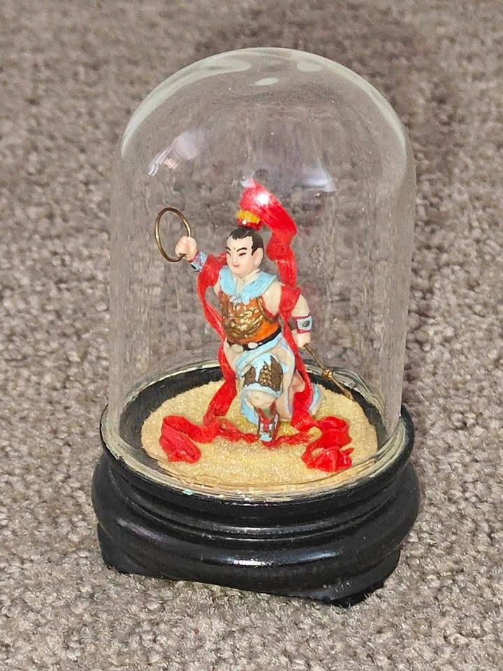 Mythological Chinese Deity Dough Art Figurine Nezha Lotus Prince