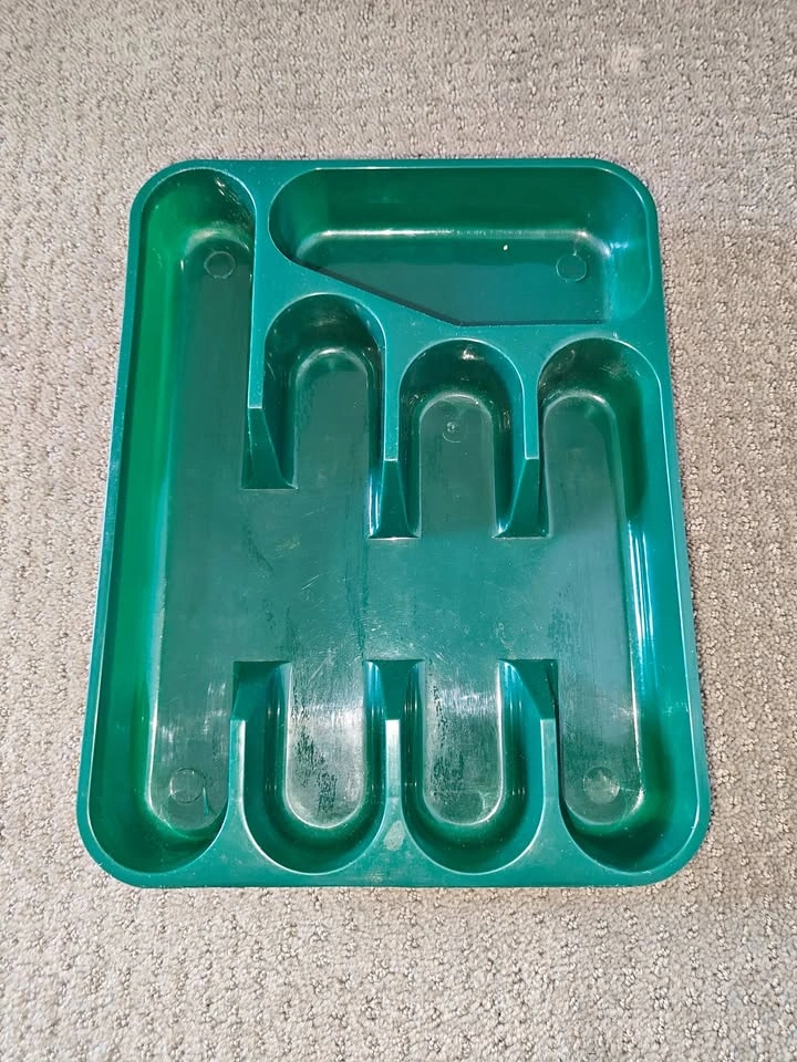 Cutlery Holder Flatware Tray Organizer - Green
