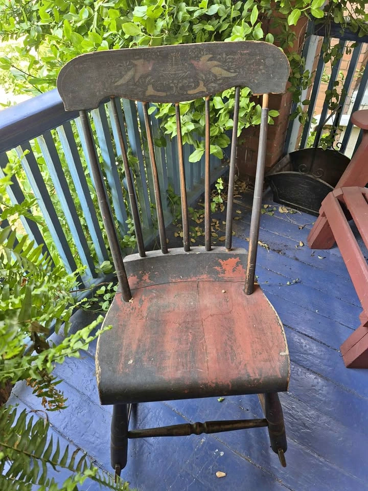 Antique 1820s-1850s painted rocking chair