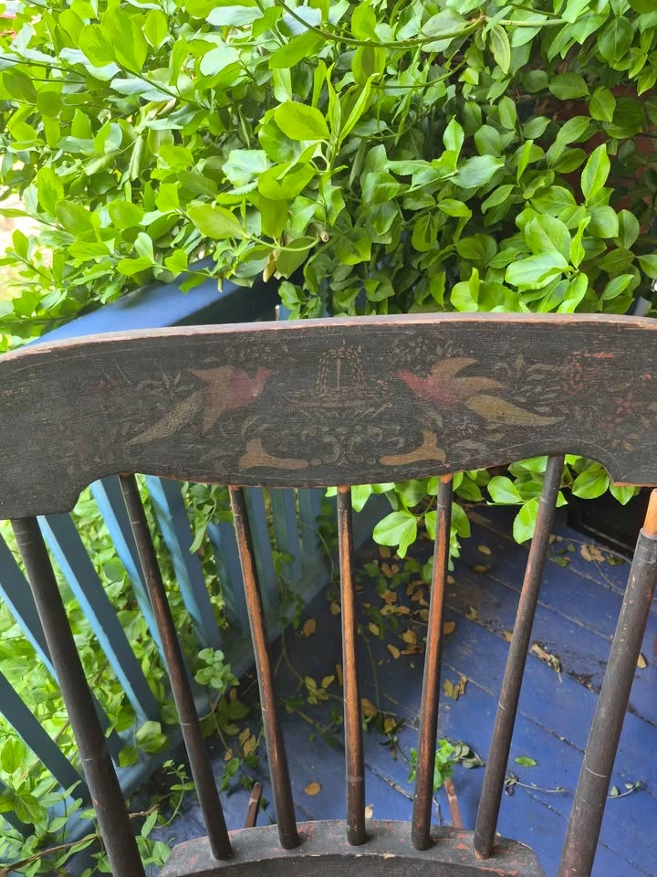 Antique 1820s-1850s painted rocking chair - photo 3