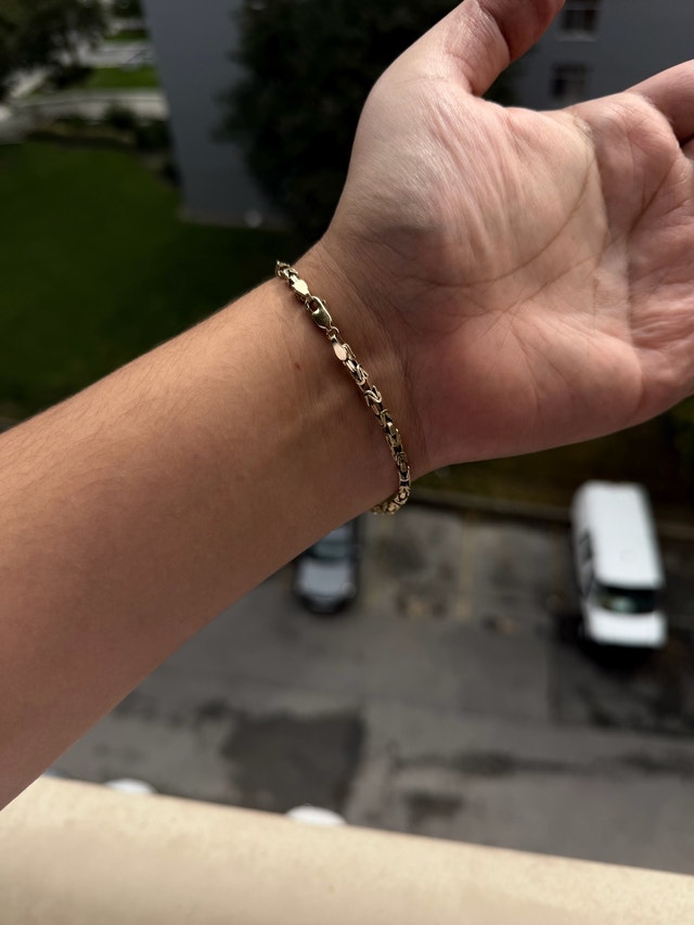 byzantine 14k gold royal link bracelet - photo 2