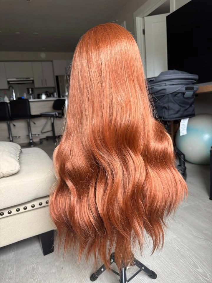 Long Copper Lace Front Wig Ginger - photo 2