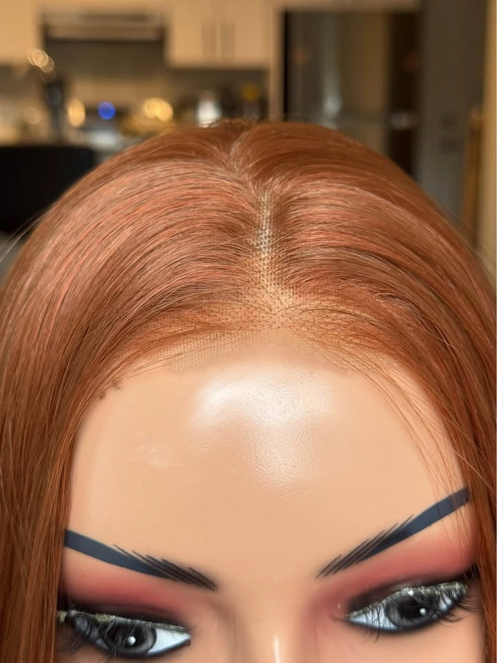 Long Copper Lace Front Wig Ginger - photo 3
