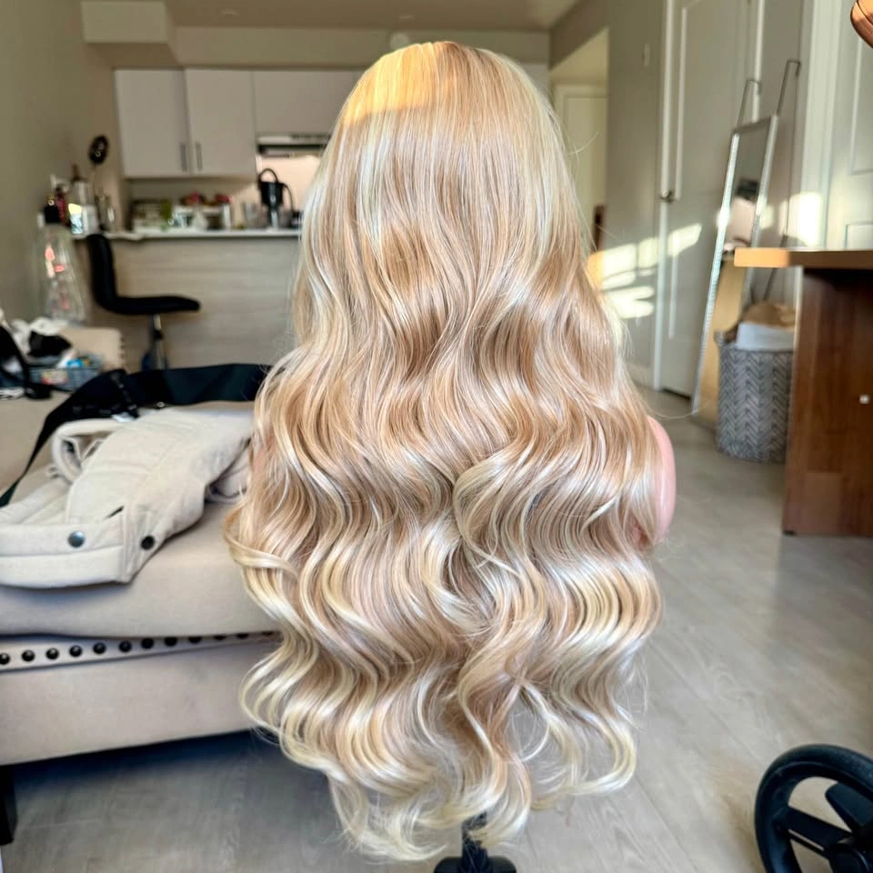 Long Wavy Blonde Lace Front Wig Synthetic Hair - photo 2