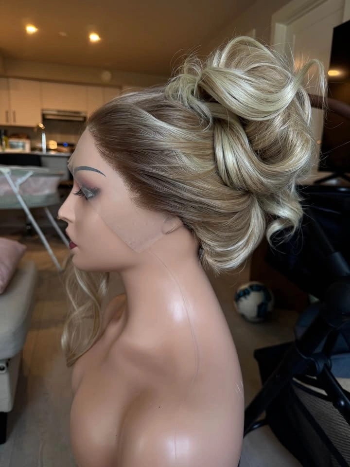 Long Wavy Blonde Lace Front Wig Synthetic Hair - photo 4
