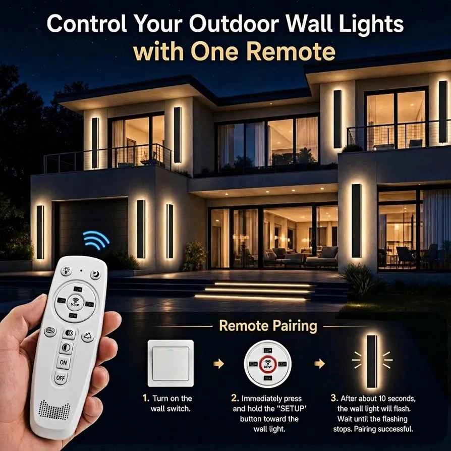 2-Pack 59-inch Modern Outdoor Wall Light Sconces - photo 3
