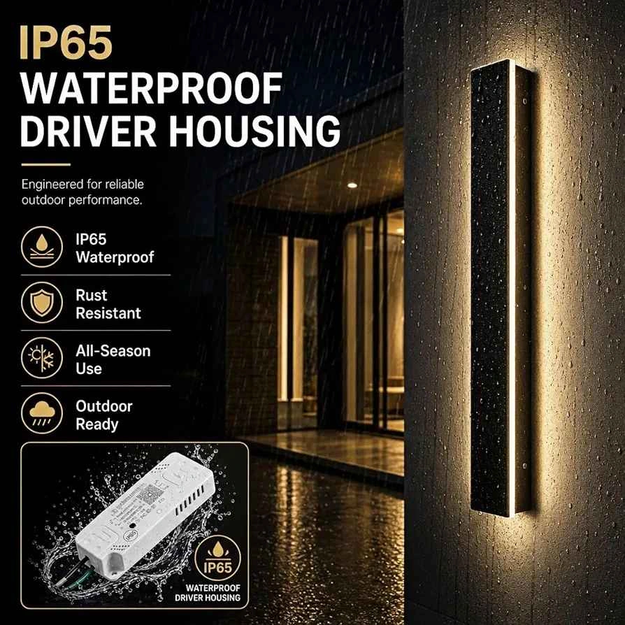 2-Pack 59-inch Modern Outdoor Wall Light Sconces - photo 4