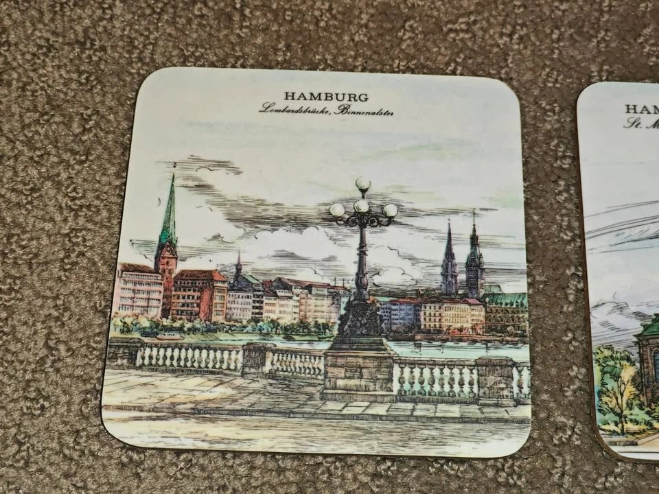 Vintage Schuberth Hamburg Coasters Set of 6 – Made West Germany - photo 2