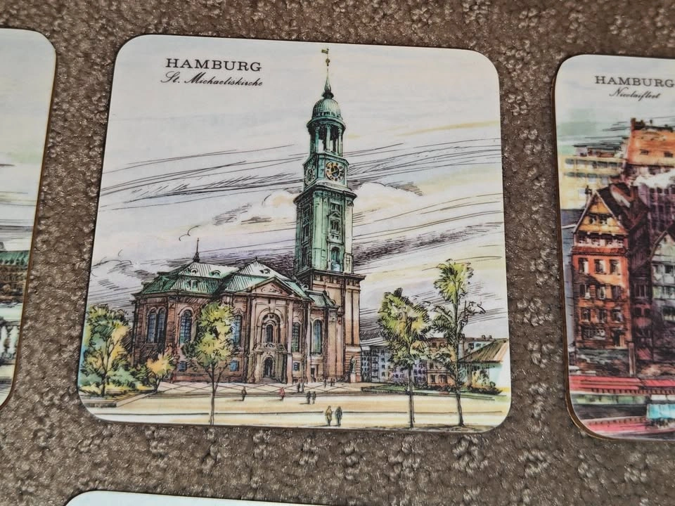 Vintage Schuberth Hamburg Coasters Set of 6 – Made West Germany - photo 3