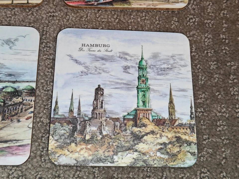 Vintage Schuberth Hamburg Coasters Set of 6 – Made West Germany - photo 5