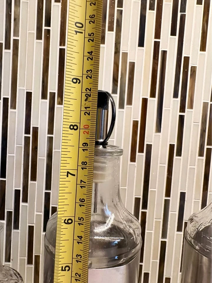 Set of 3 Glass and Stainless Steel Oil and Vinegar Dispensers - photo 4