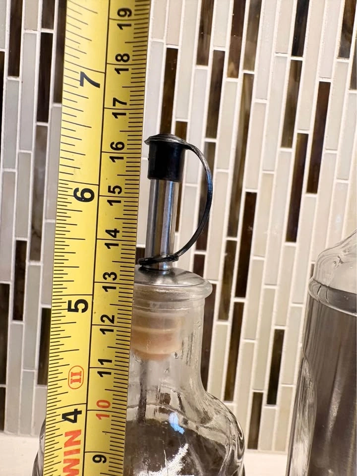 Set of 3 Glass and Stainless Steel Oil and Vinegar Dispensers - photo 5