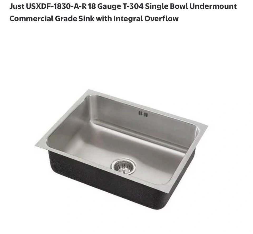 Just Manufacturing USXDF-1830-A-R 18 Gauge T-304 Sink - photo 2