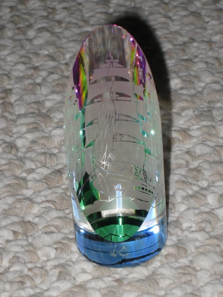 Crystal Sailboat / Sailing Boat / Sail Ship Figurine - Nautical - photo 2