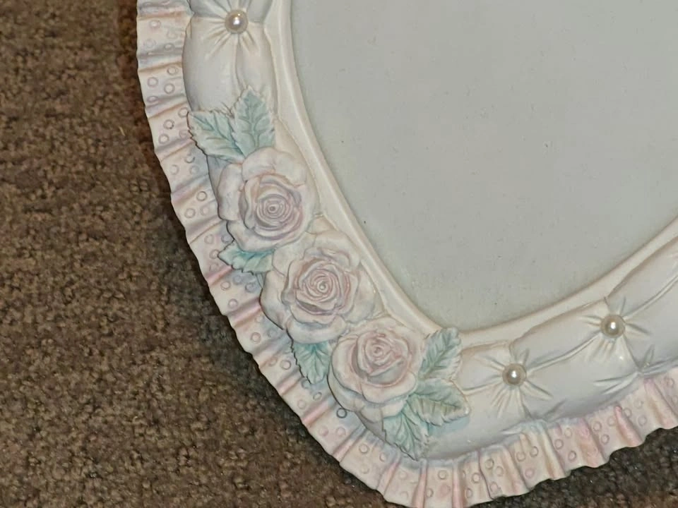 Heart Photo Frame – Floral & Pearl Accent Tabletop Picture Frame - photo 3