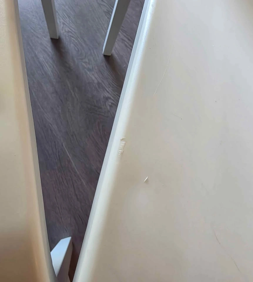 2 IKEA TEODORES White Dining Chairs + Seat Cushions - photo 3