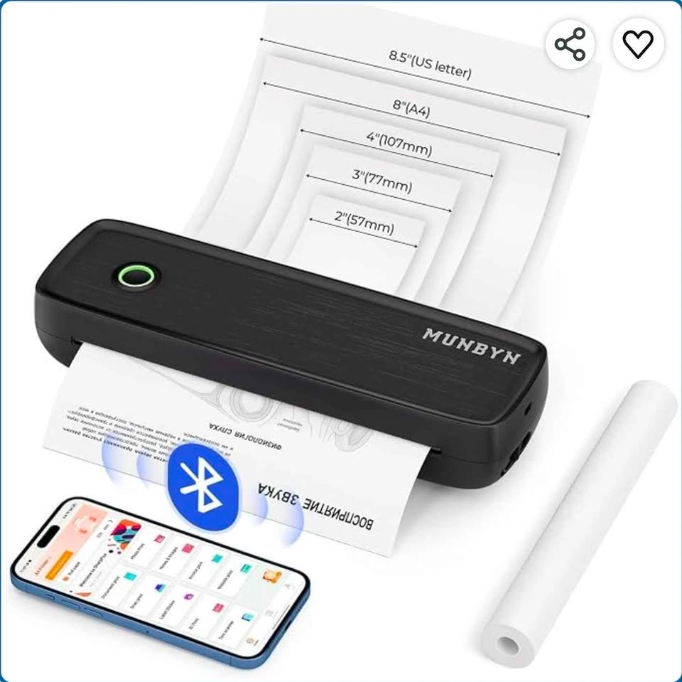 MUNBYN Portable Wireless Thermal Printer + 100 Sheets - photo 5