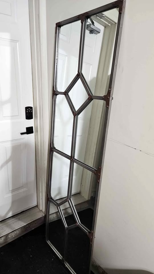 Industrial looking full length mirror