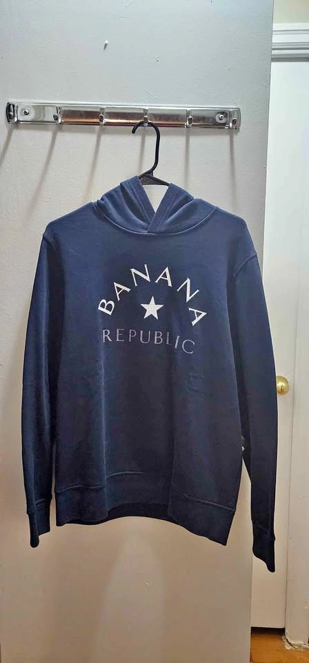 Banana Republic Graphic Logo Hoodie – Navy Blue – Size Medium