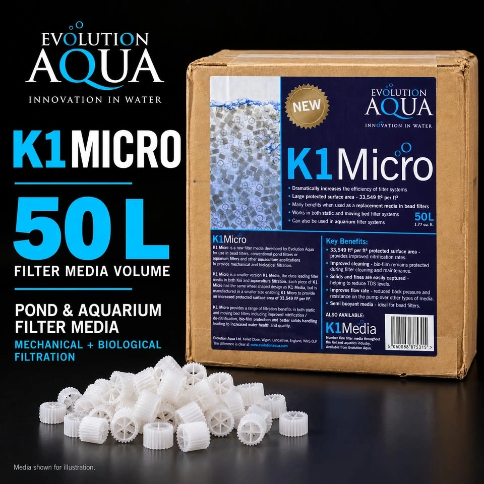 Evolution Aqua K1 Micro 50L – New Sealed Pond & Aquarium Filter