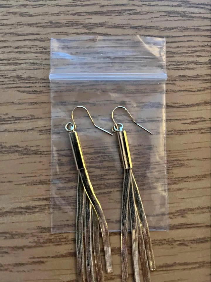 Vintage Gold Filled Tassel Multi Strand Dangle Earrings