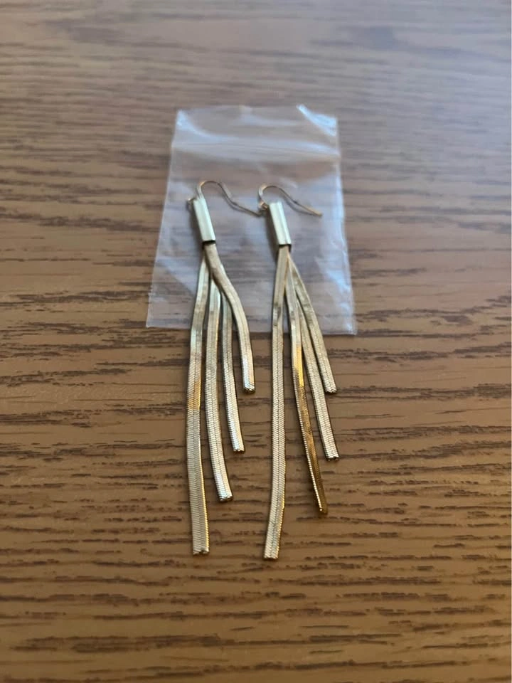 Vintage Gold Filled Tassel Multi Strand Dangle Earrings - photo 3