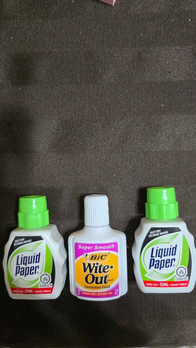 Bic Wite-Out and Liquid Paper correction fluid lot