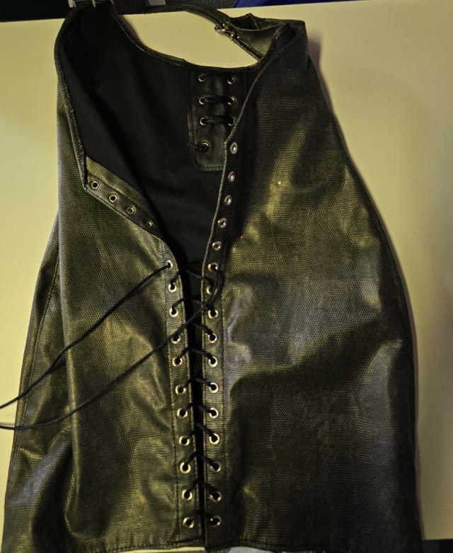 New women's leather dress - photo 2