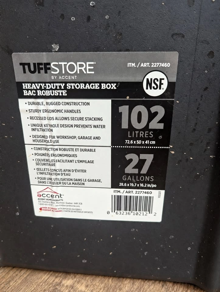 Moving Sale – TuffStore 102 L Heavy-Duty Storage Bin with Lid - photo 3