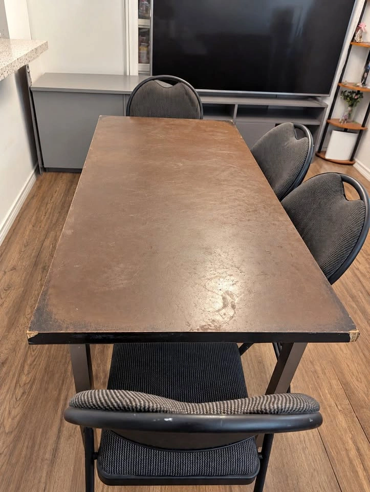 Moving Sale – Dining Table with 4 Padded Chairs