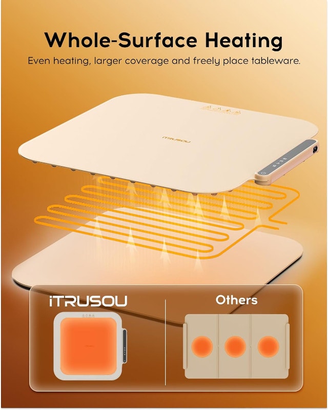 NEW Electric Food Warming Tray w/ 3 Temps, Portable & Foldable - photo 3
