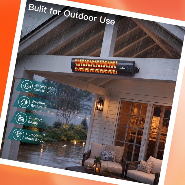 NEW Patio Heater IP65 Waterproof Infrared w/Remote Control 1500W - photo 3