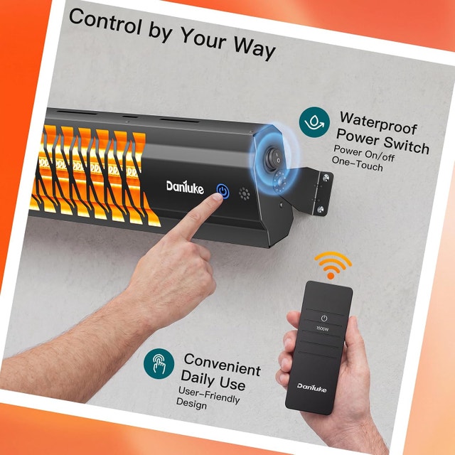 NEW Patio Heater IP65 Waterproof Infrared w/Remote Control 1500W - photo 4
