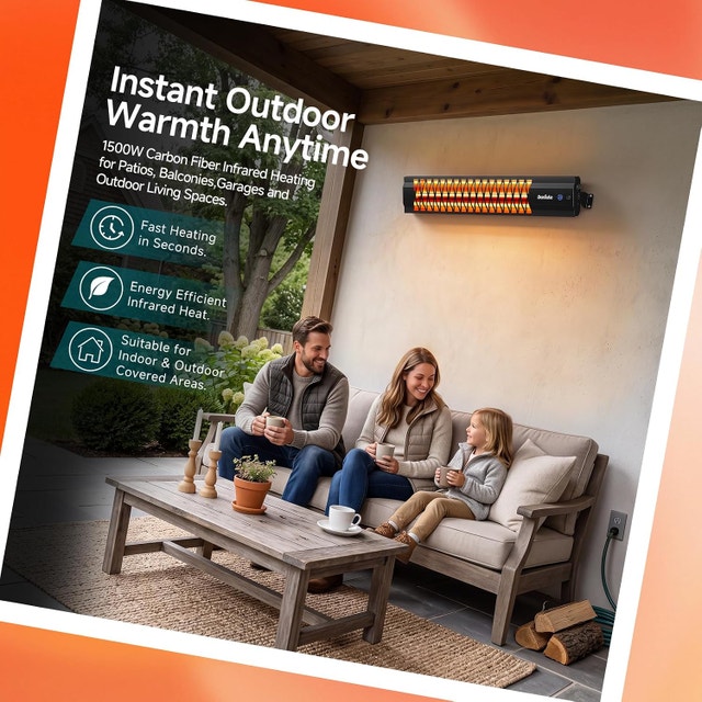 NEW Patio Heater IP65 Waterproof Infrared w/Remote Control 1500W - photo 5