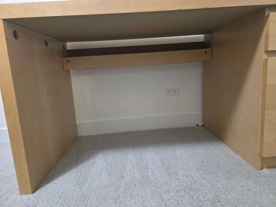 Desk with Drawers & Cable Shelf – Birch / Light Wood Finish - photo 5