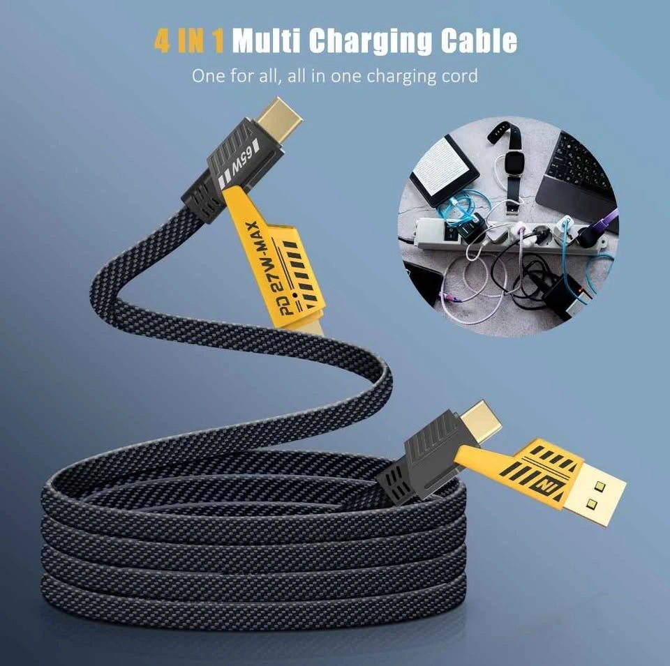 Brand New YISH 4-in-1 Cyberpunk Fast Charging Cable - 6ft - photo 2