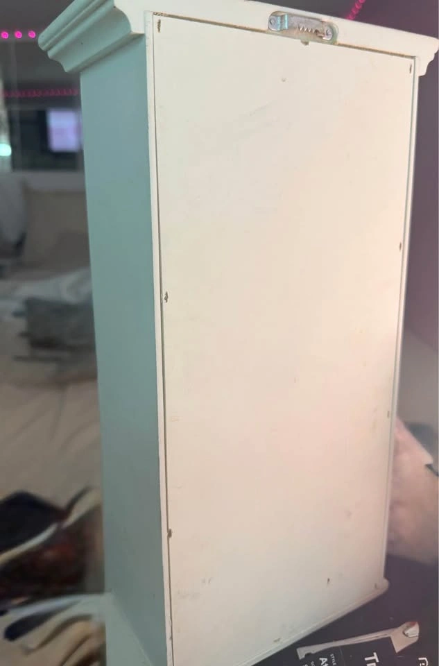 Small White wood cabinet glass door - photo 2