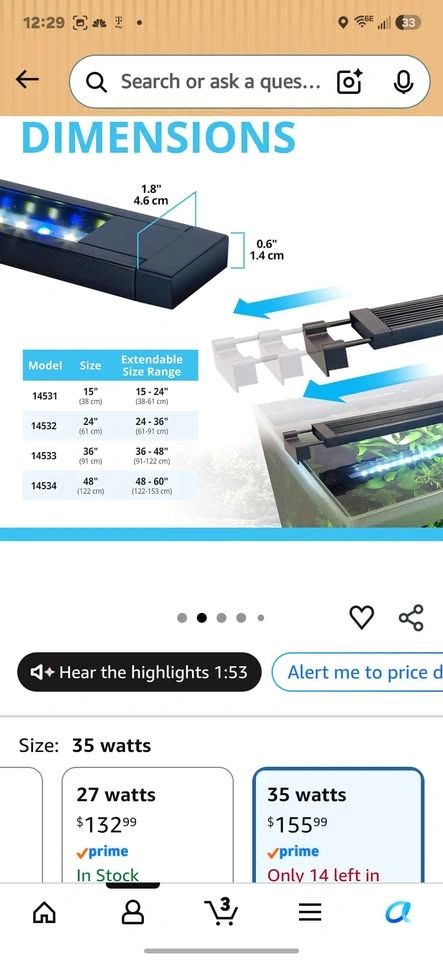 Fluval Aquasky 2.0 Bluetooth LED Aquarium Light – 35W, 48–60" - photo 3