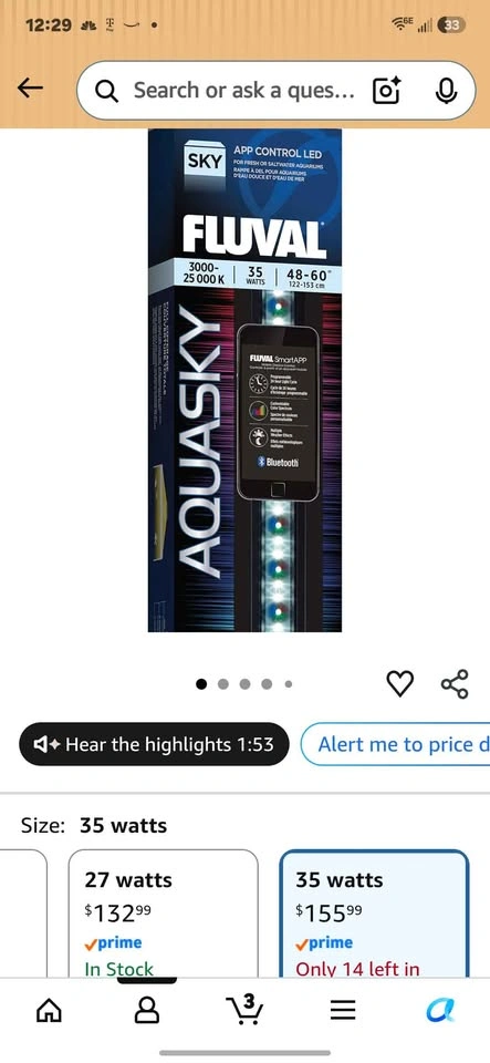 Fluval Aquasky 2.0 Bluetooth LED Aquarium Light – 35W, 48–60" - photo 4