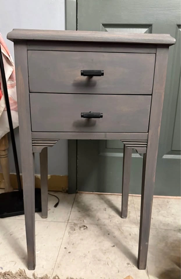 Grey Two-Drawer Side Table - photo 2