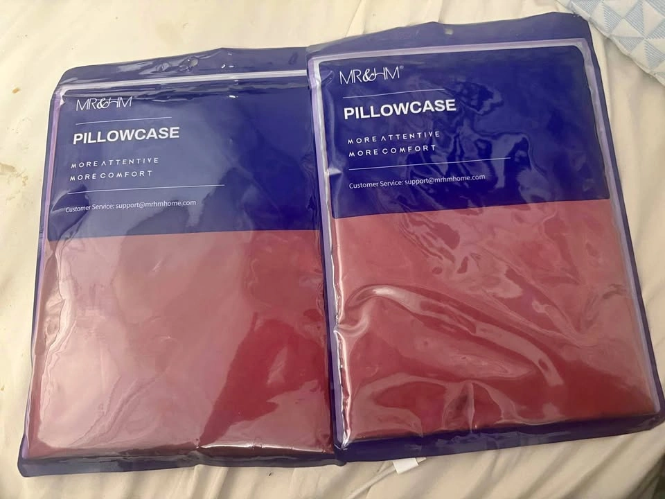 Burgundy Satin Pillowcase Sets- King, Queen