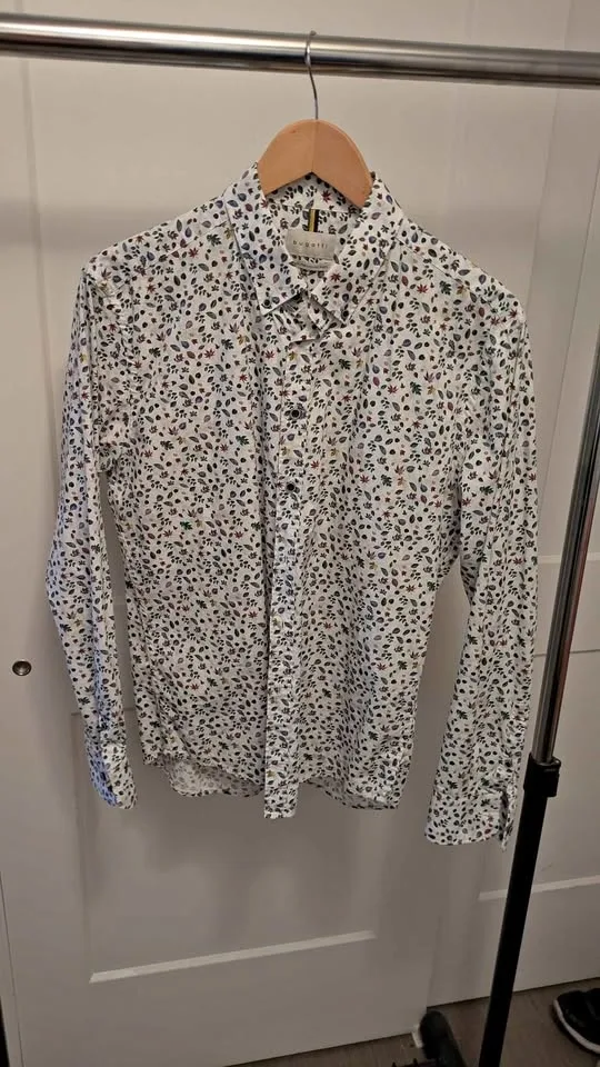 Bugatti Men's Floral Leaf Print Shirt Size L