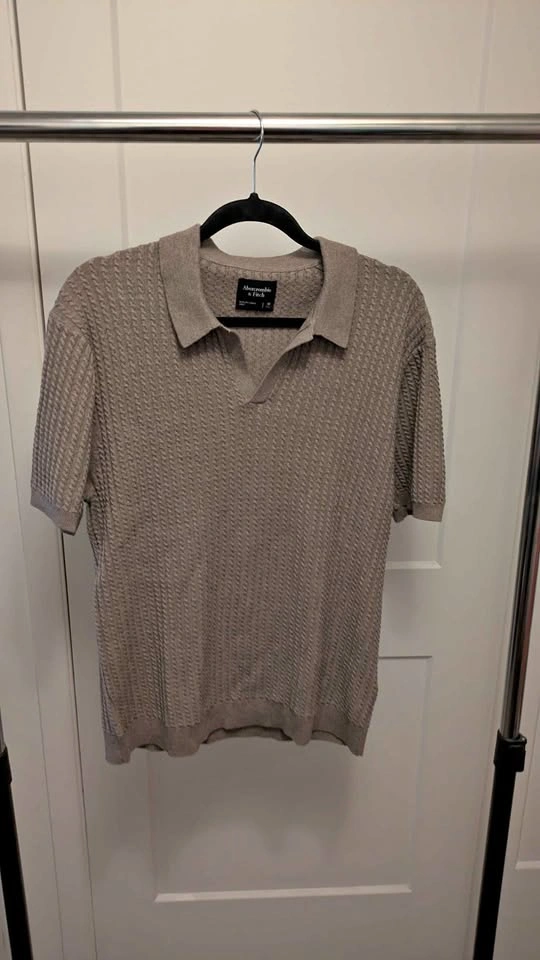 Abercrombie & Fitch Cable-Knit Sweater Polo - Size M