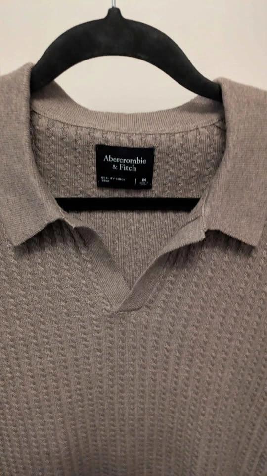 Abercrombie & Fitch Cable-Knit Sweater Polo - Size M - photo 2