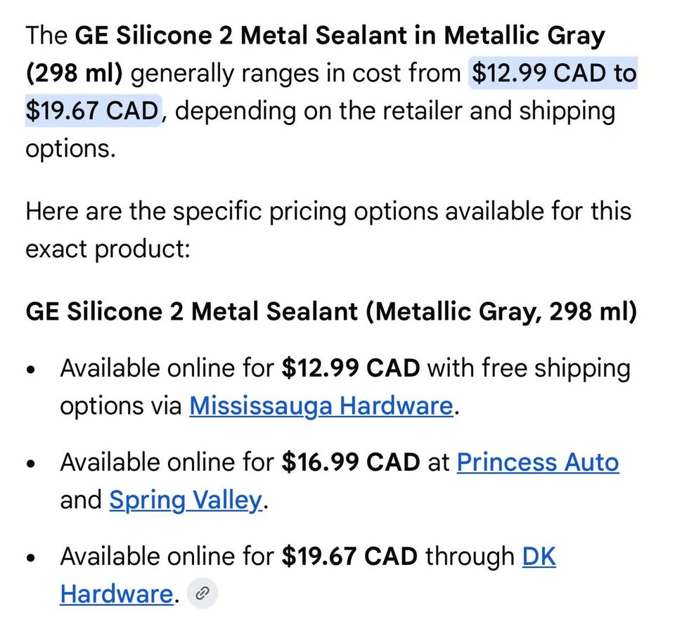 GE Silicone 2 Metal Sealant, Metallic Gray - 4 Tubes (298 ml) - photo 3