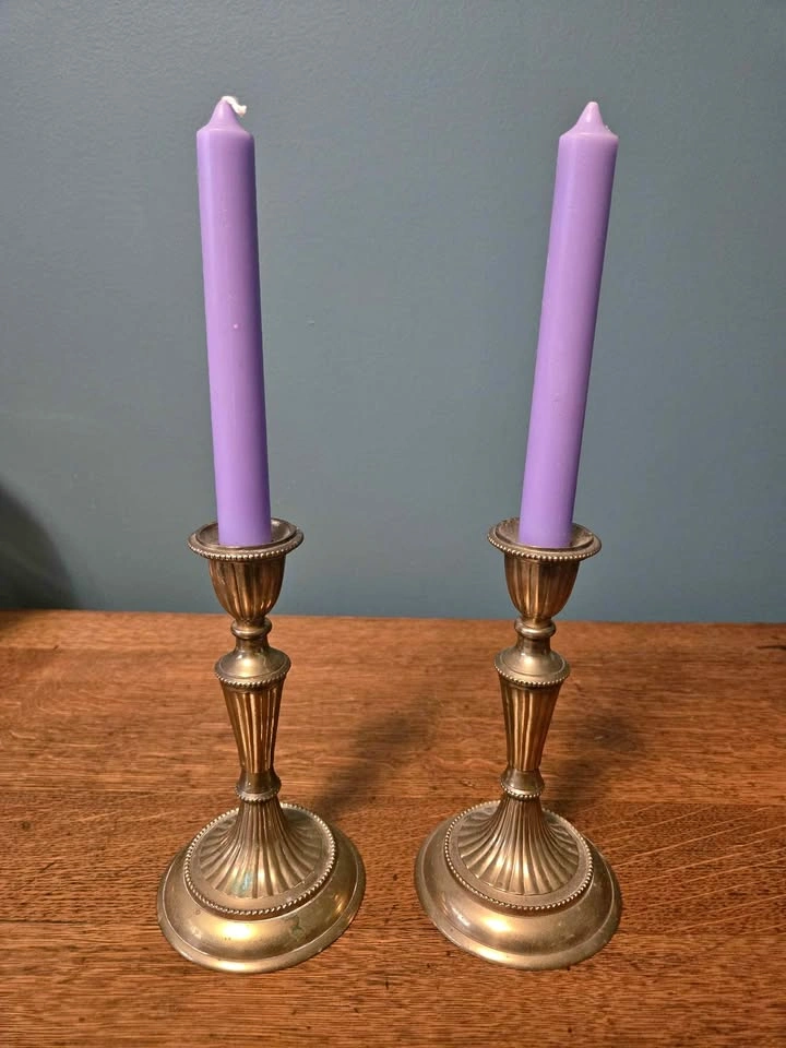 Pair of Solid Brass Candlesticks