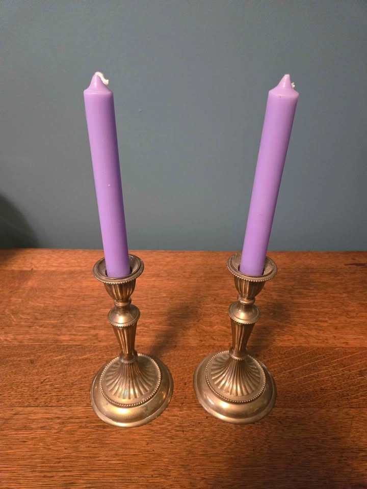 Pair of Solid Brass Candlesticks - photo 2