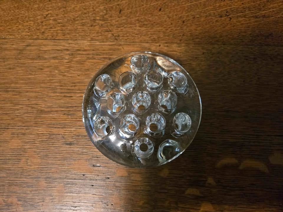 Vintage Clear Glass Flower Frog