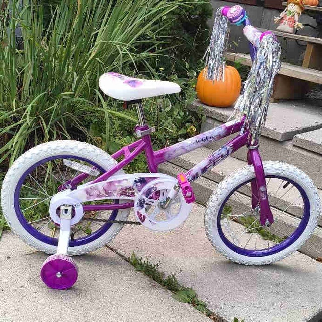 Kids 16" Bike - White and Purple